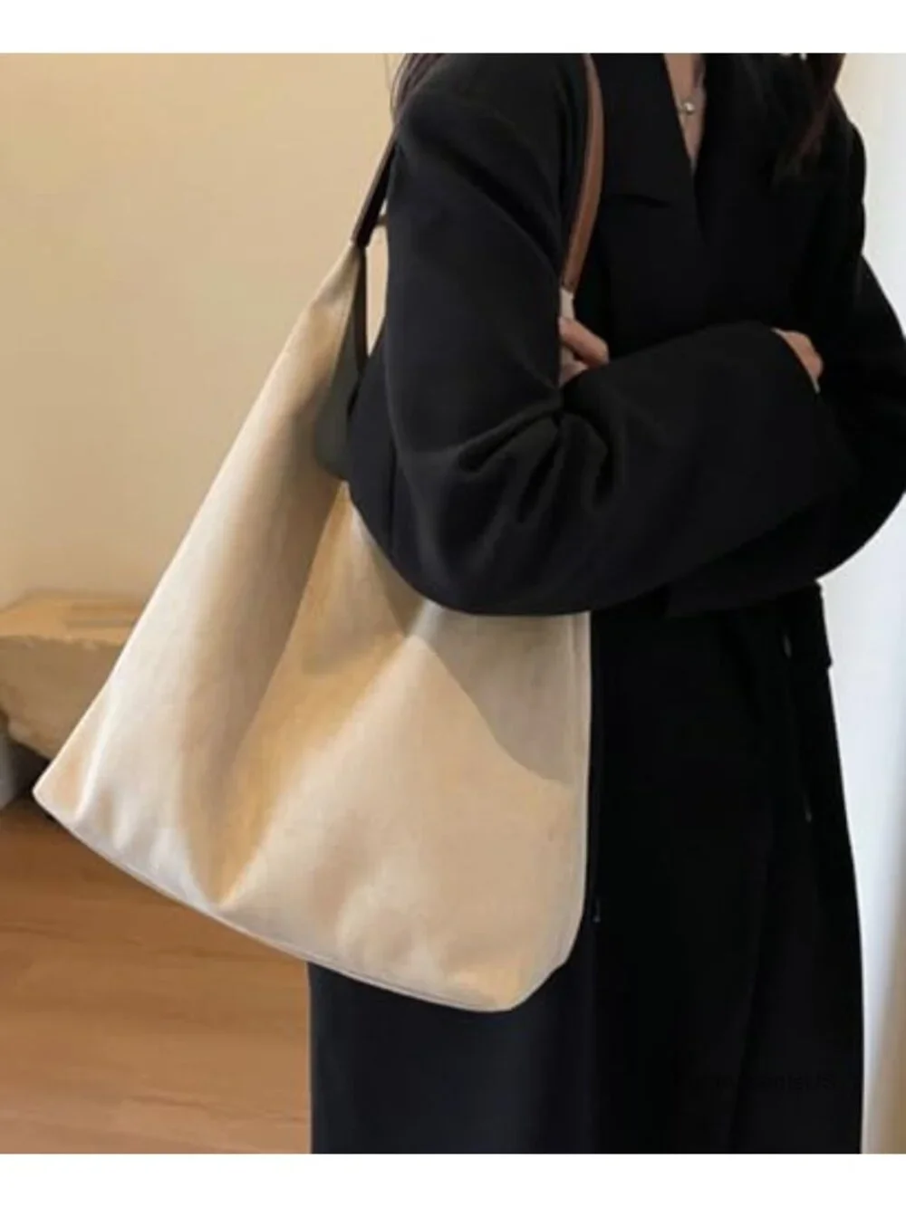 Faux Suede Leather Slouchy Hobo Shoulder Bag Large Tote Purse Women Work Casual